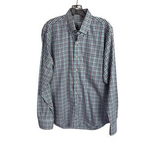 Peter Millar Mens Casual Shirt Size Large Multicolor Plaid Long Sleeves